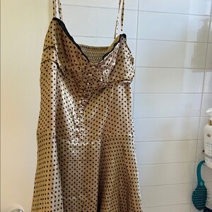 Reformation NWT Ursula polka Dot Satin Dress